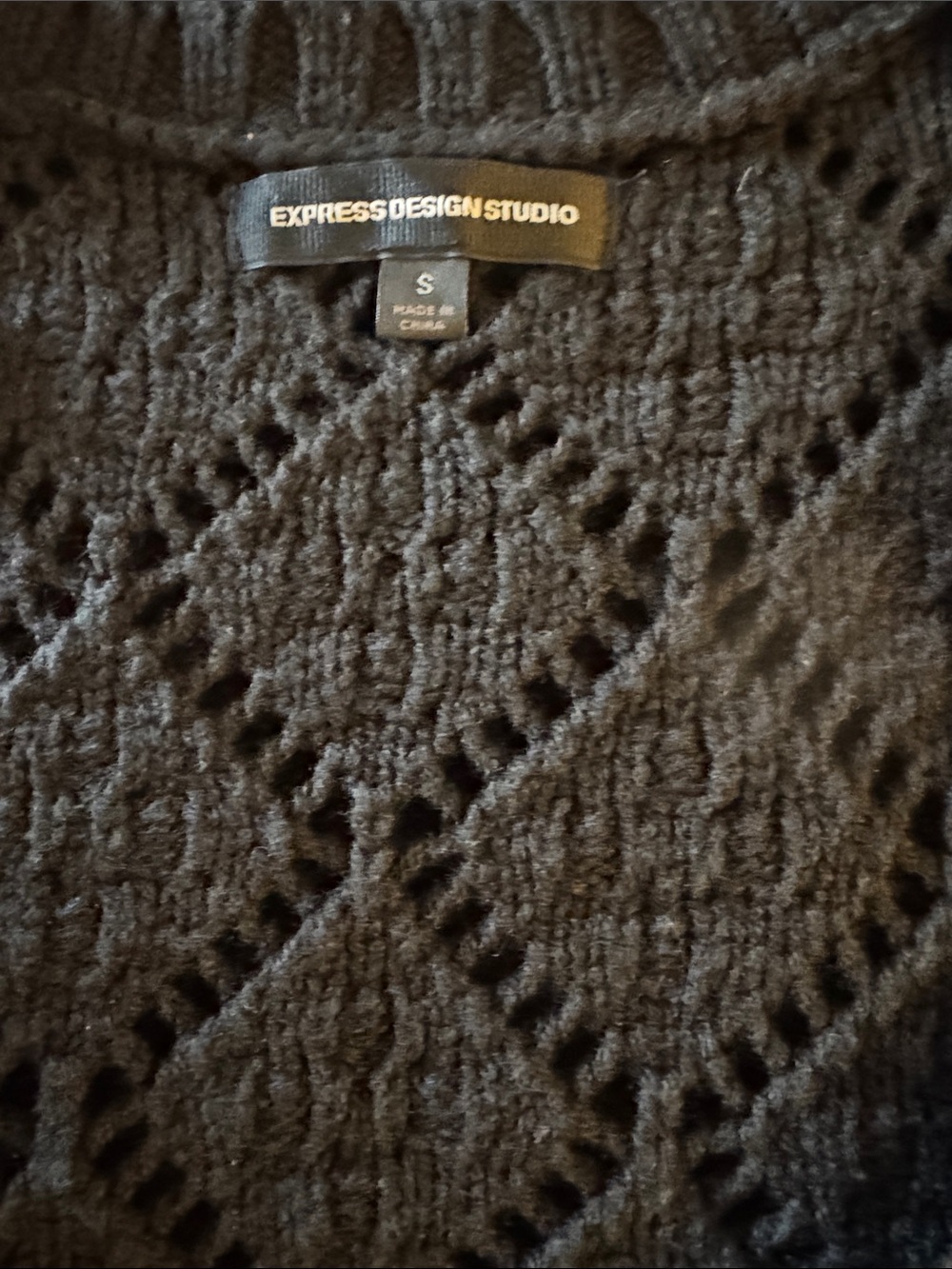Express Women's Charcoal Open-Knit Vest - Picture 3 of 3